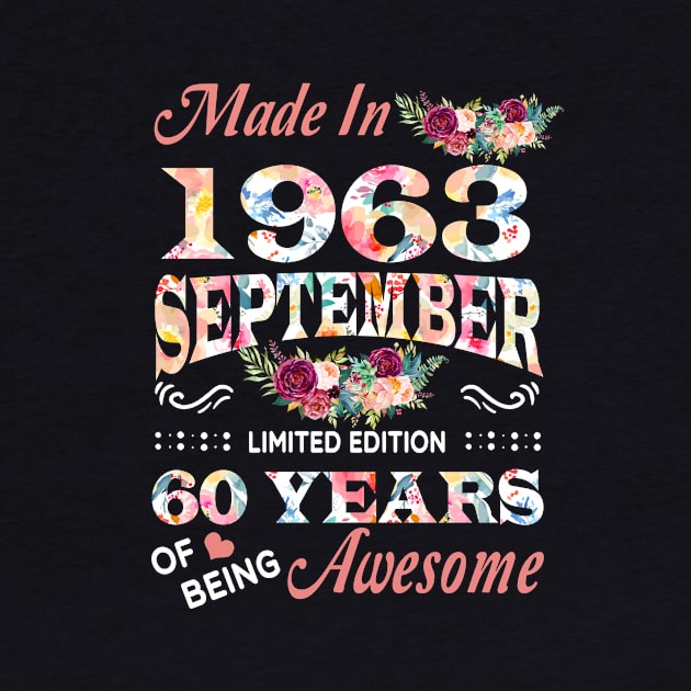 September Flower Made In 1963 60 Years Of Being Awesome by Kontjo